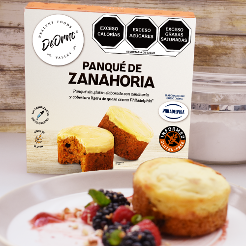 Panqué de ZANAHORIA Sin Gluten. Presentación Retail, 80g.